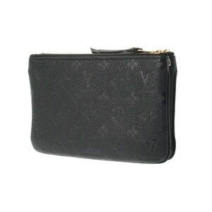 Louis Vuitton Noir Pochette Double Zip Bag Leather Shoulder Empreinte Black